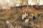 Hector Caffieri The Primrose Gatherers oil on canvas